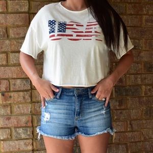USA crop shirt small
